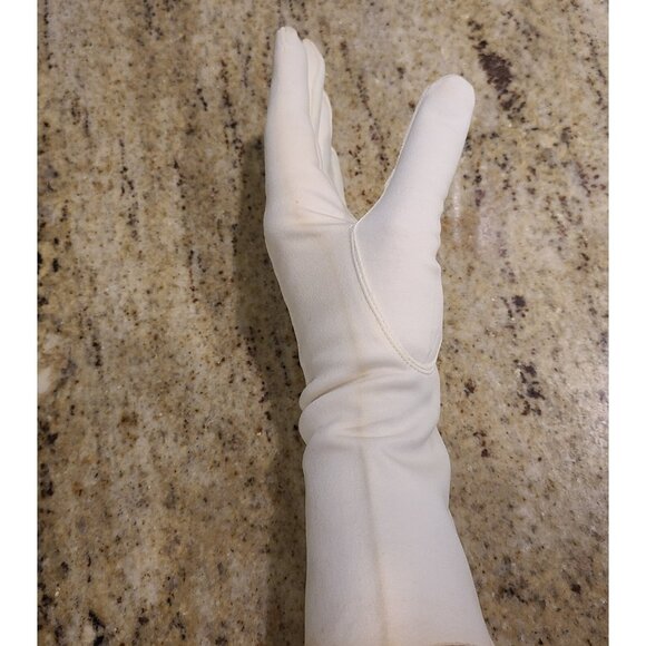 Vintage Womens Size M/L Off White Cotton Formal 11.5" Long Gloves Millan *stains - Picture 16 of 16